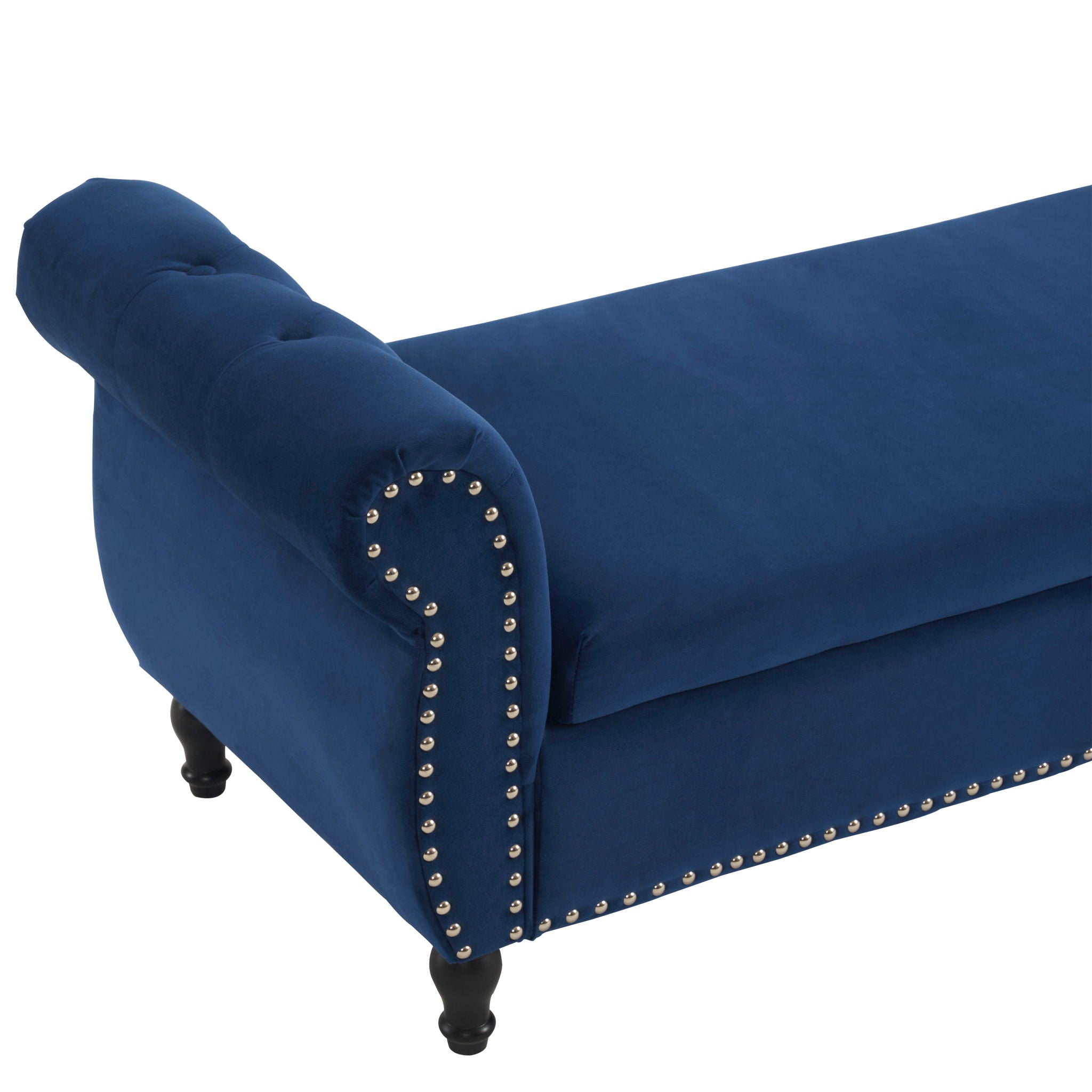 Luxurious Velvet Multifunctional Storage Ottoman Bench With Pillow