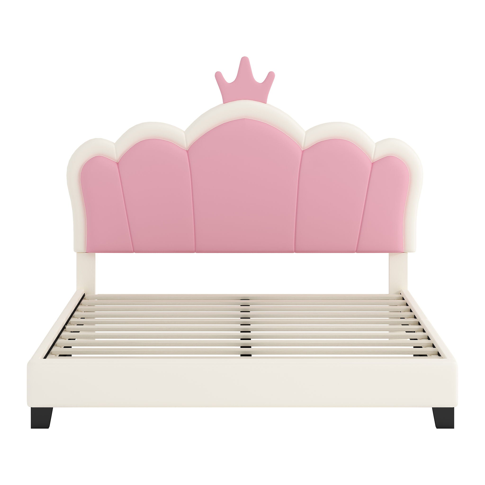 Upholstered Princess Platform Bed With Crown Headboard