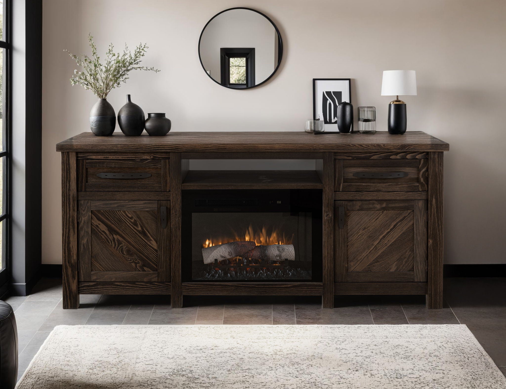 Dutton - Electric Fireplace - Rookwood Brown