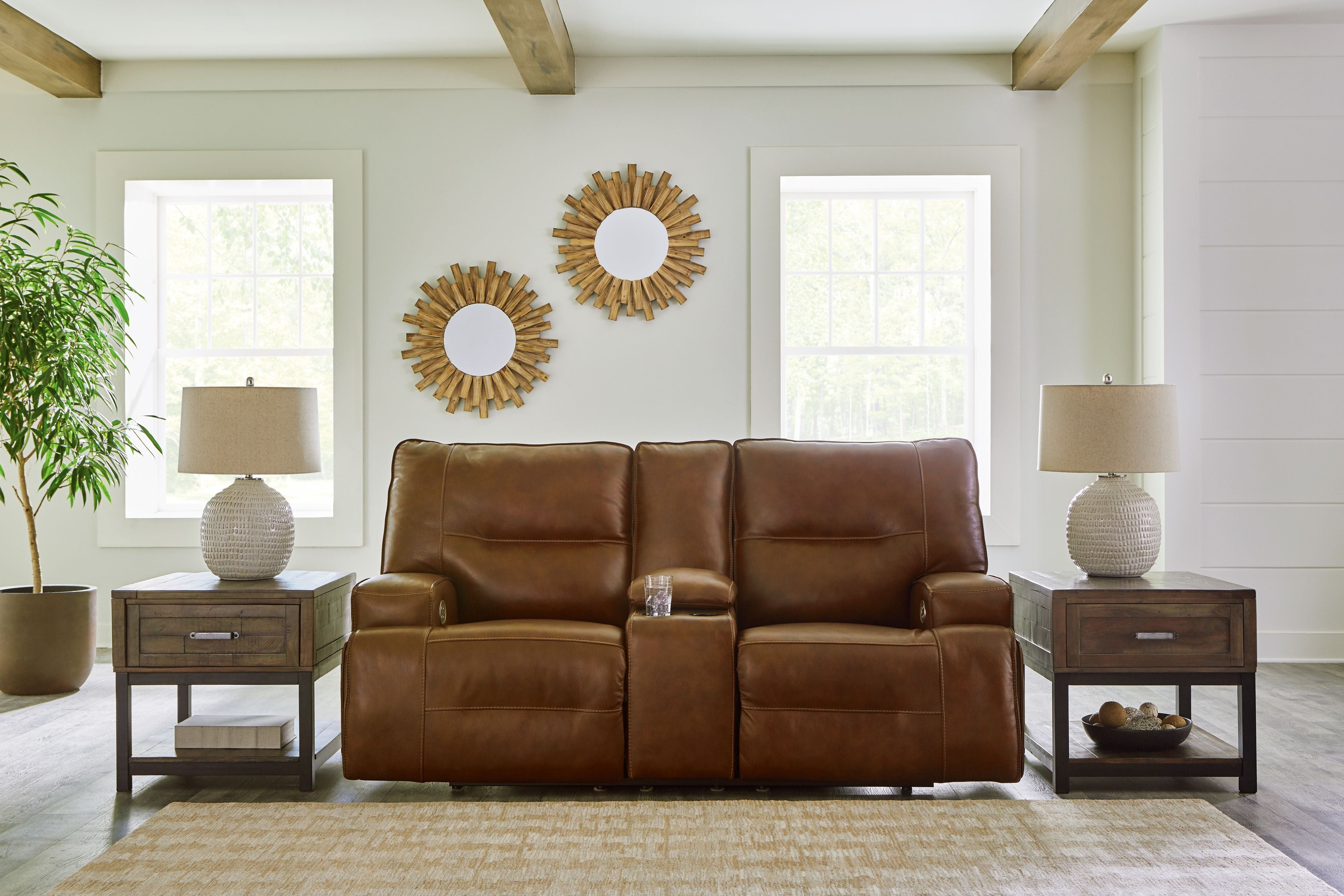 Signature Design by Ashley® Francesca - Pwr Rec Loveseat/Con/Adj Hdrst | Meri Furniture