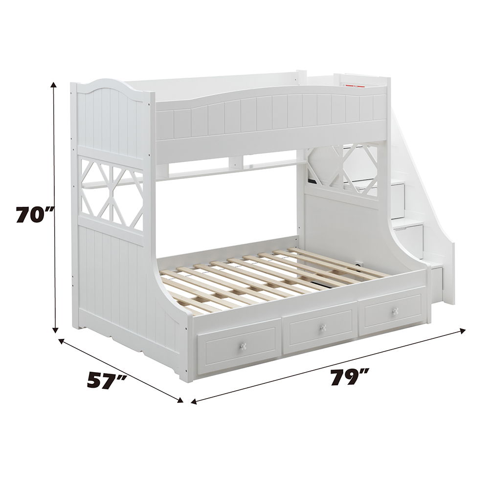 Meyer - Twin Over Full Bunk Bed With Storage - White