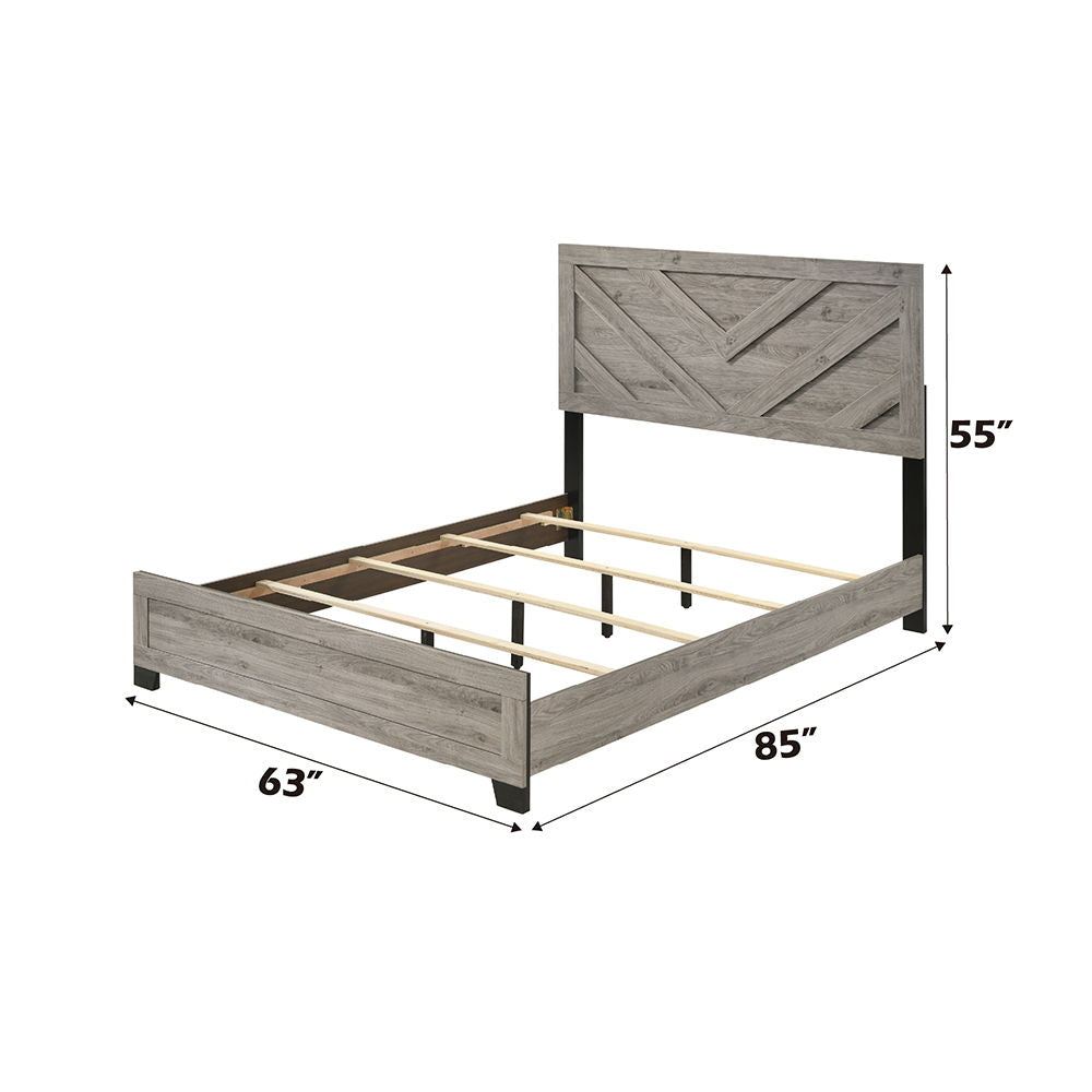 Mari - Queen Bed - Light Gray Finish