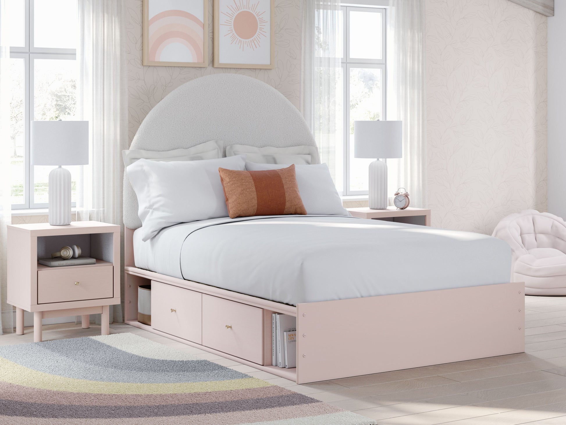 Signature Design by Ashley® Wistenpine - Upholstered Panel Bed With Storage | Meri Furniture