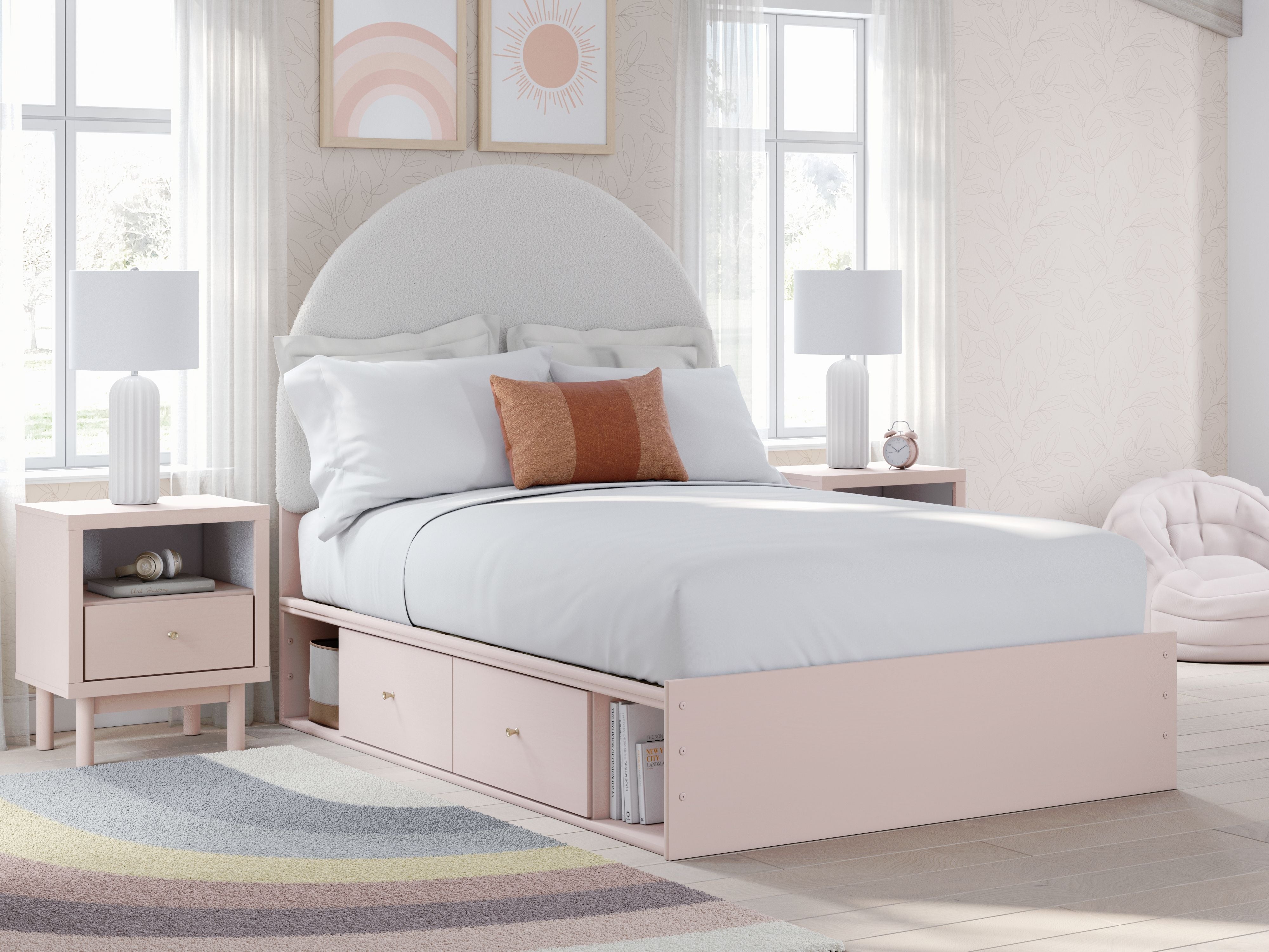 Signature Design by Ashley® Wistenpine - Upholstered Panel Bed With Storage | Meri Furniture