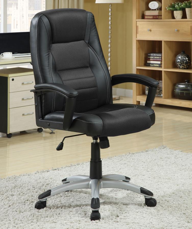 Coaster Fine Furniture Dione - Upholstered Adjustable Home Office Desk Chair - Black | Meri Furniture
