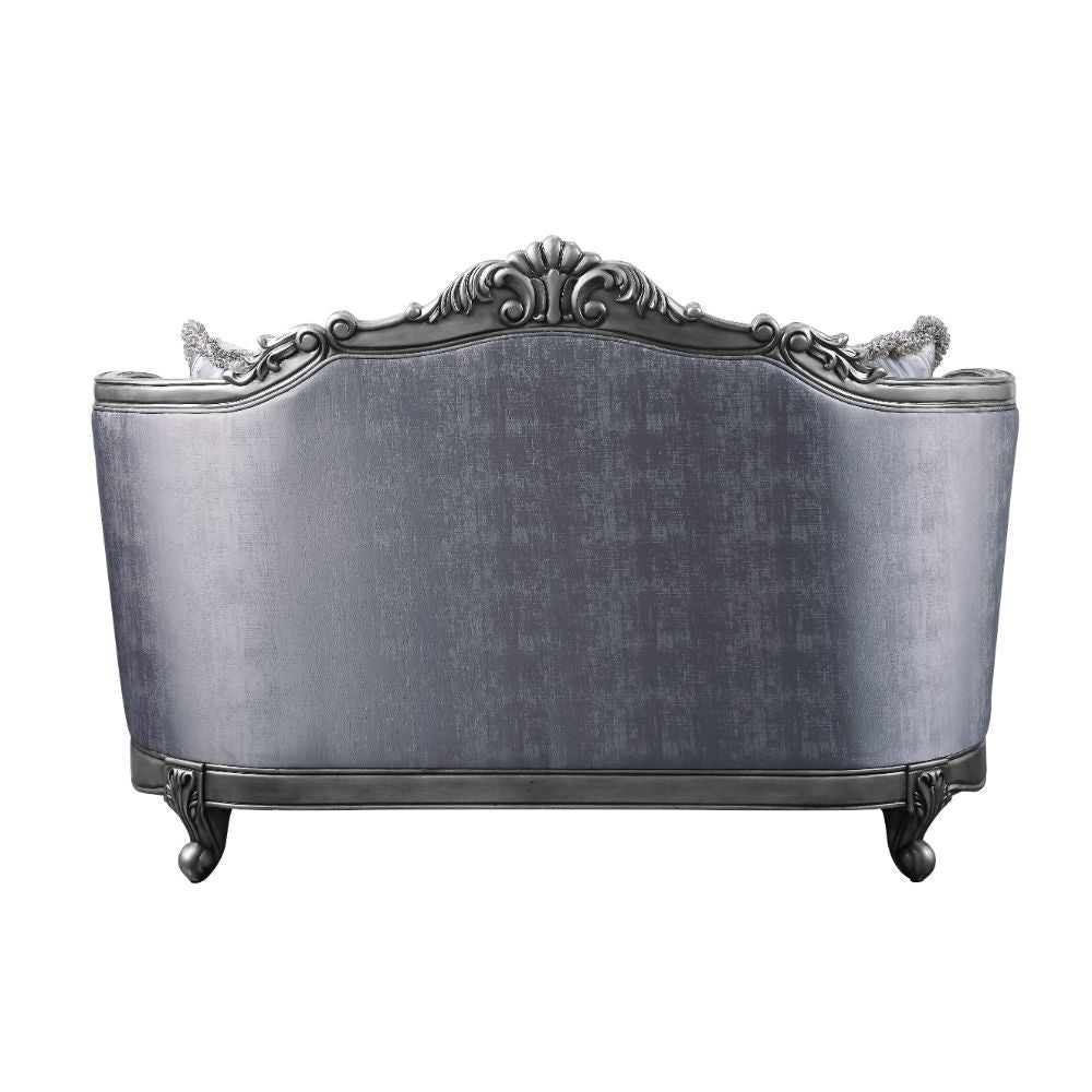 ACME Ariadne - Loveseat - Fabric & Platinum | Meri Furniture