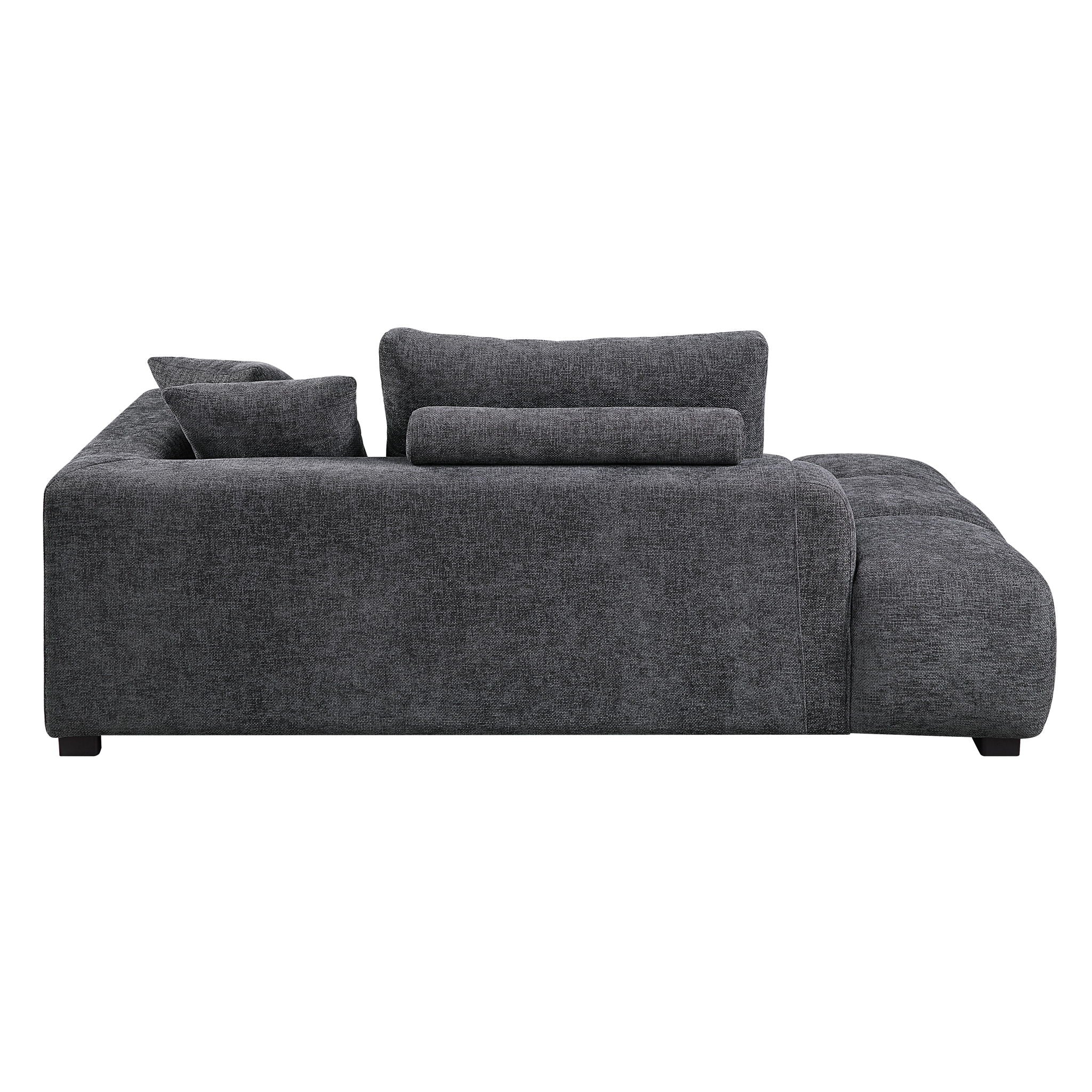Chosen - Sectional Sofa With Toss Pillows With 2 Chaises With Ottoman - Gray