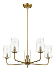 Dazzle - 5 Lights Chandelier With Clear Seeded Satin - Antique Brass / Clear / Gold
