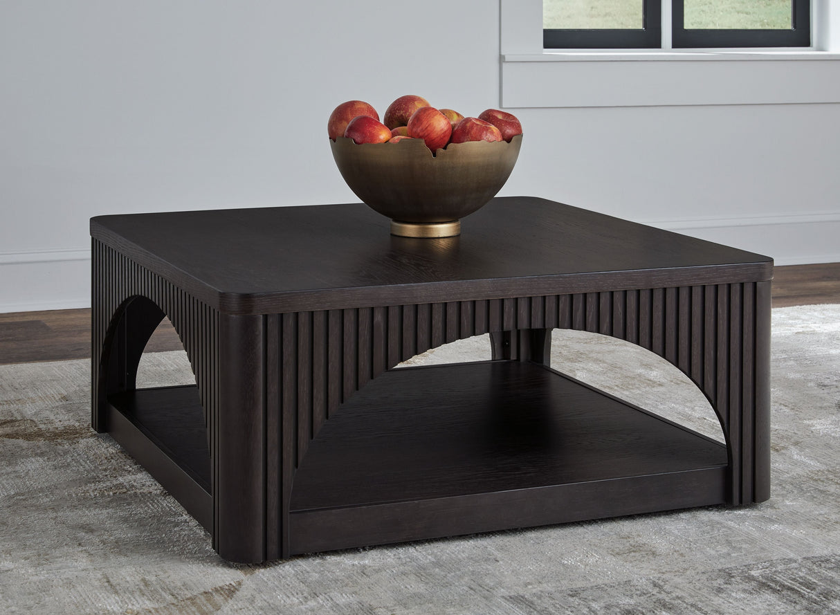 Signature Design by Ashley® Yellink - Black - Square Cocktail Table | Meri Furniture