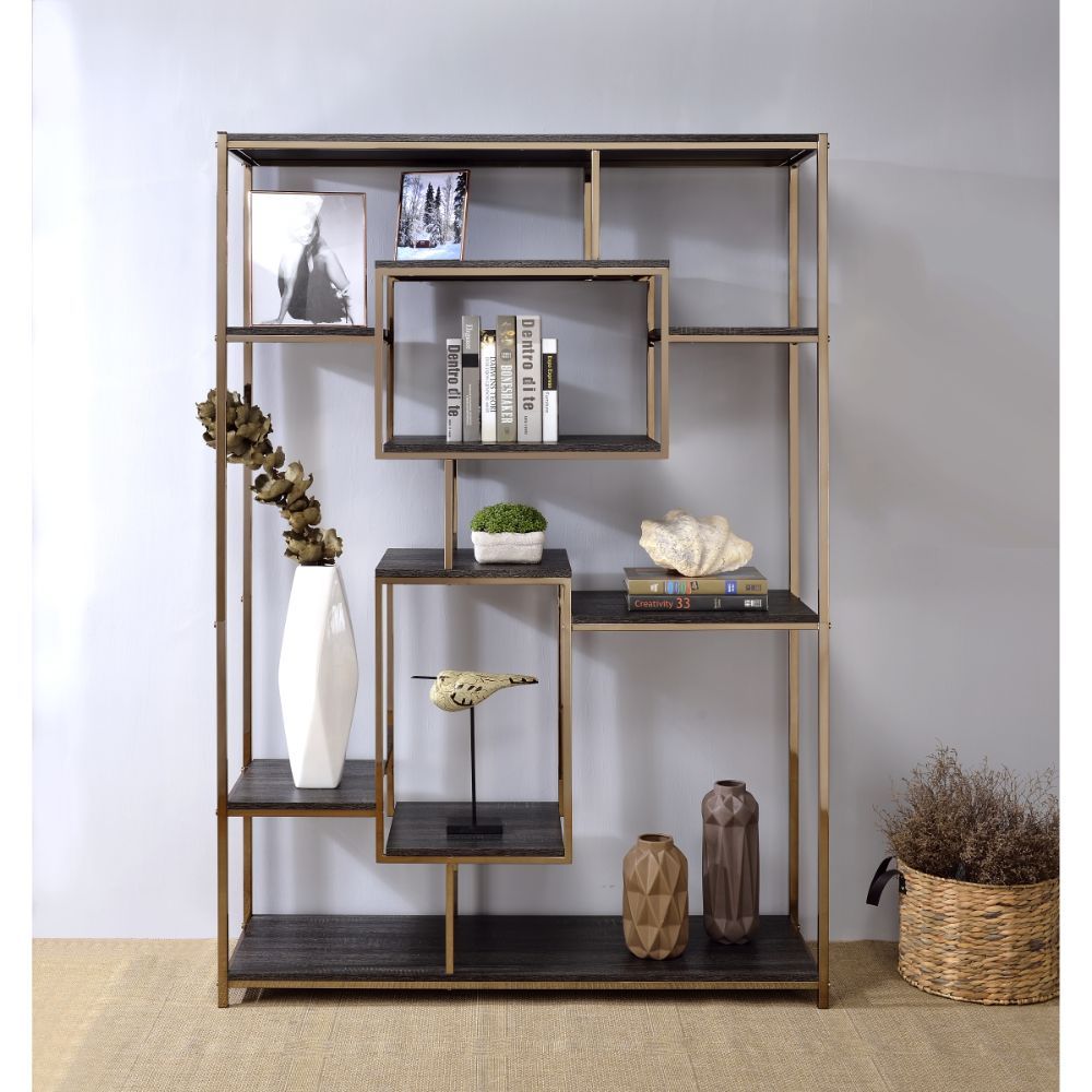 Scaola - Bookshelf - Rustic Gray Oak & Champagne