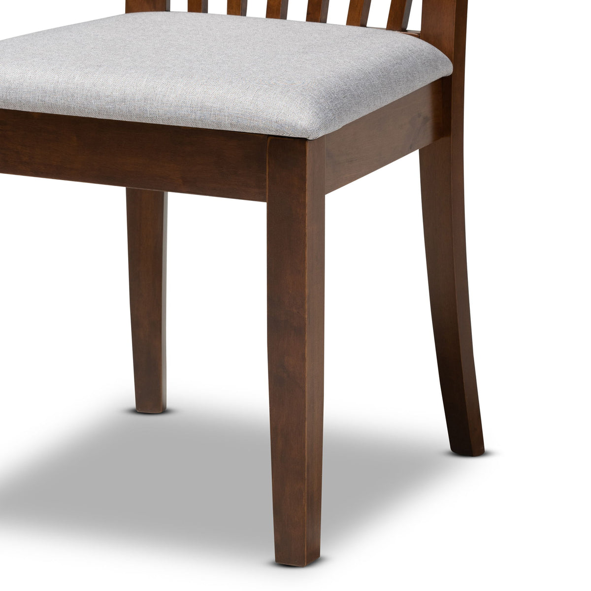 Marian Modern and Contemporary Grey Fabric Upholstered and Walnut Brown Finished Wood 5-Piece Dining Set
