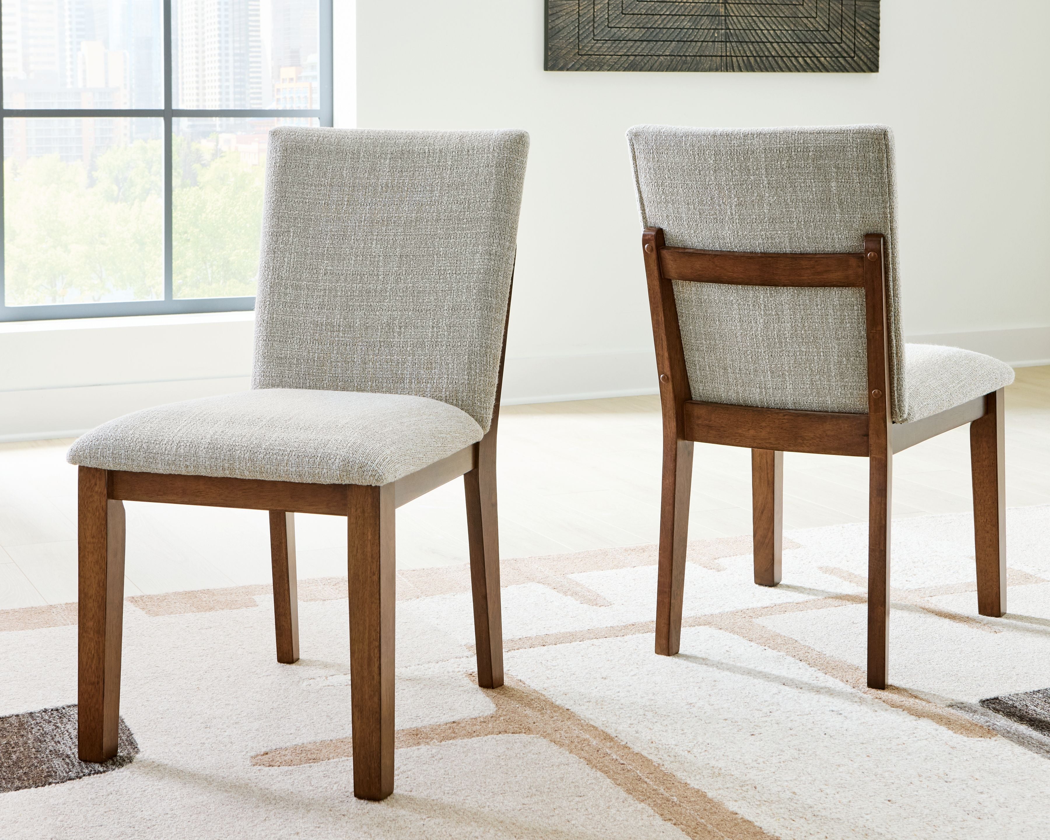 Signature Design by Ashley® Kraeburn - Beige / Brown - Dining Upholstered Side Chair (Set of 2) | Meri Furniture