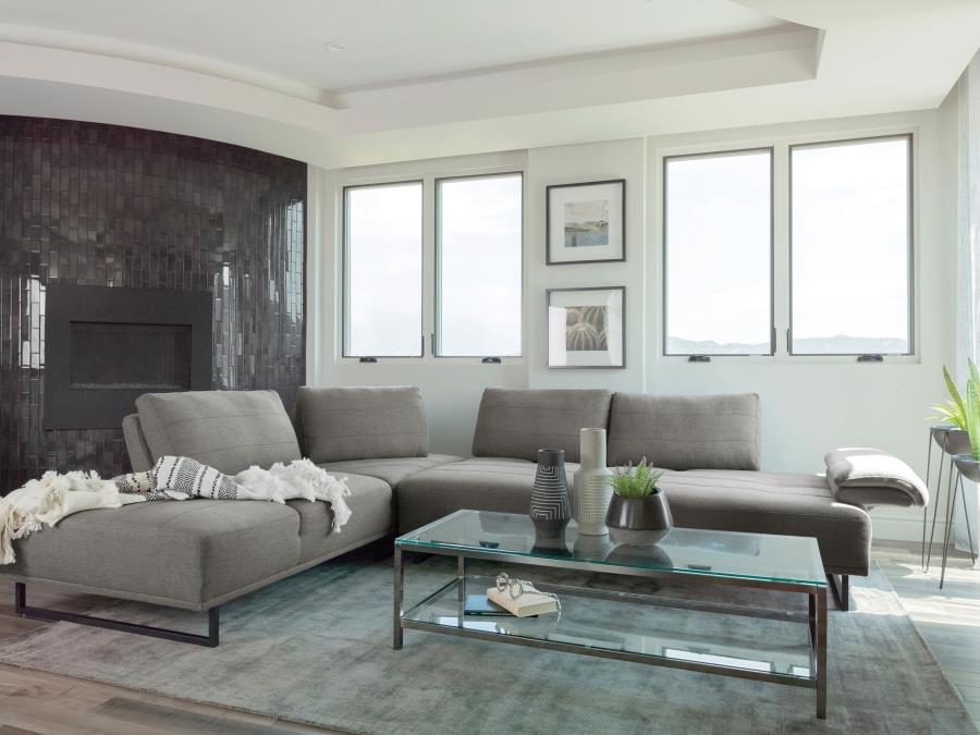 Coaster Fine Furniture Arden - Upholstered Sectional Sofa With Adjustable Back - Taupe | Meri Furniture