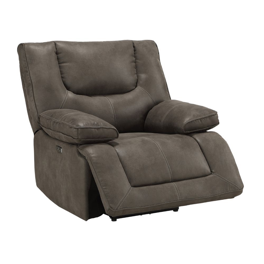 ACME Harumi - Recliner - Gray Leather-Aire | Meri Furniture