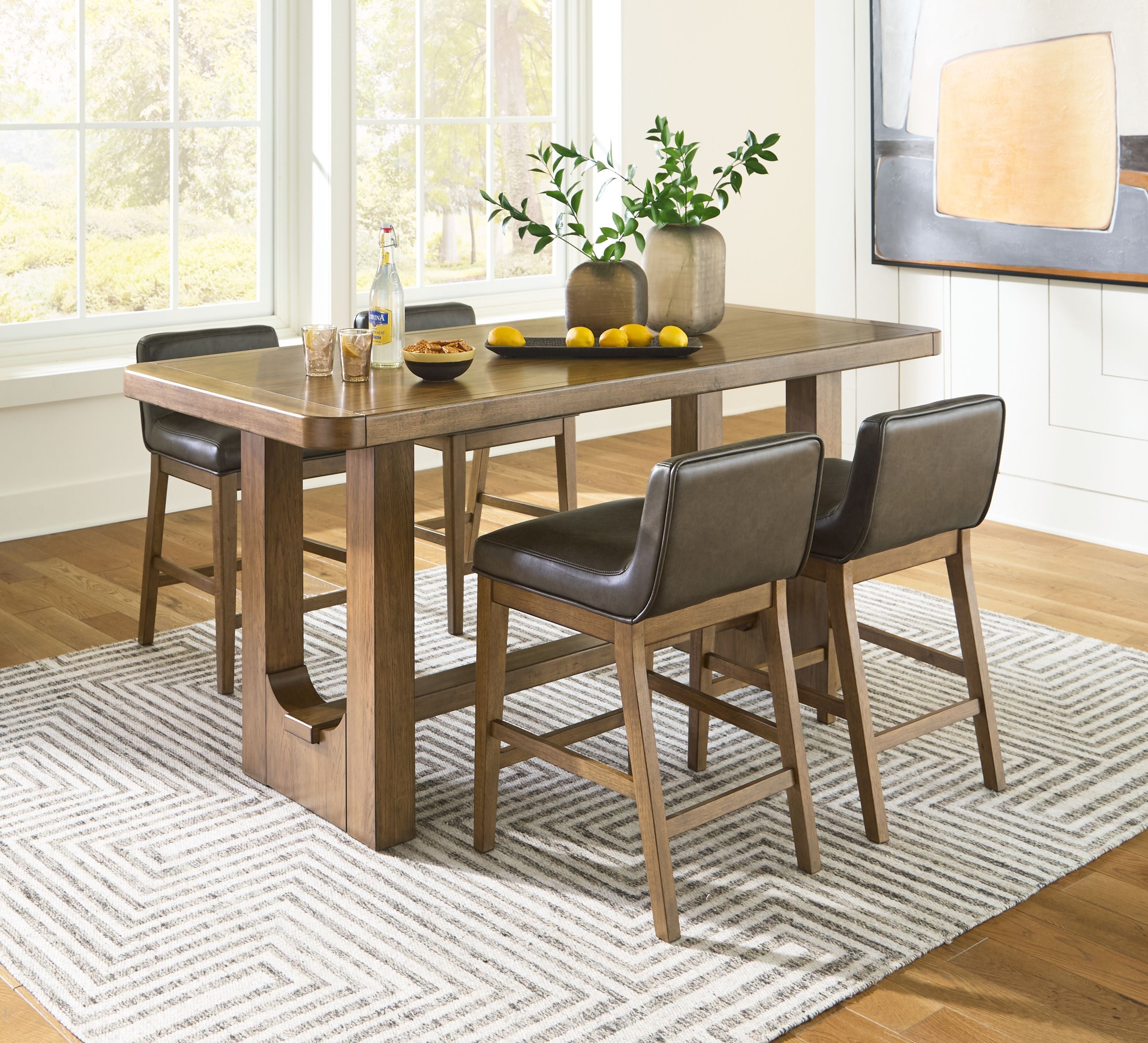 Signature Design by Ashley® Cabalynn - Rectangular Dining Room Counter Table Set | Meri Furniture