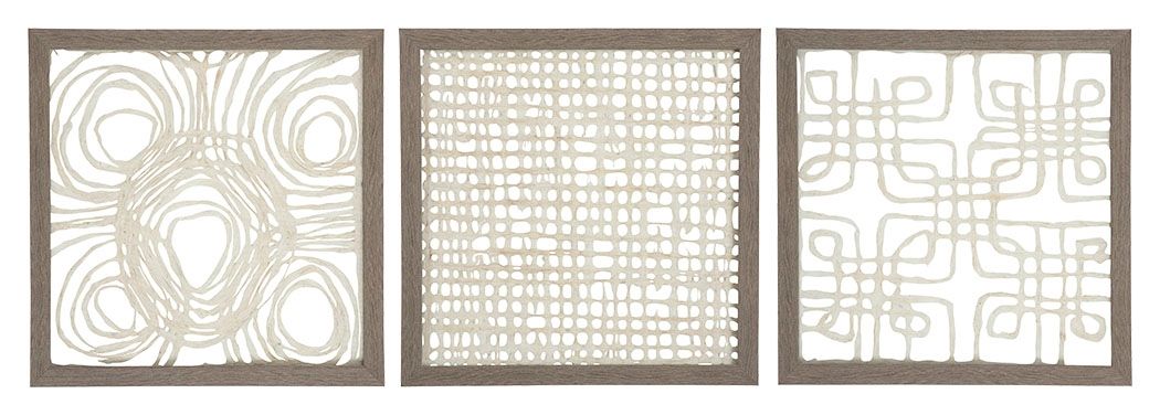 Signature Design by Ashley® Odella - Cream / Taupe - Wall Decor Set (Set of 3) | Meri Furniture