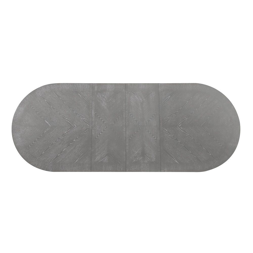 ACME Adalynn - Dining Table With 2 Leaves - Weathered Gray Oak | Meri Furniture