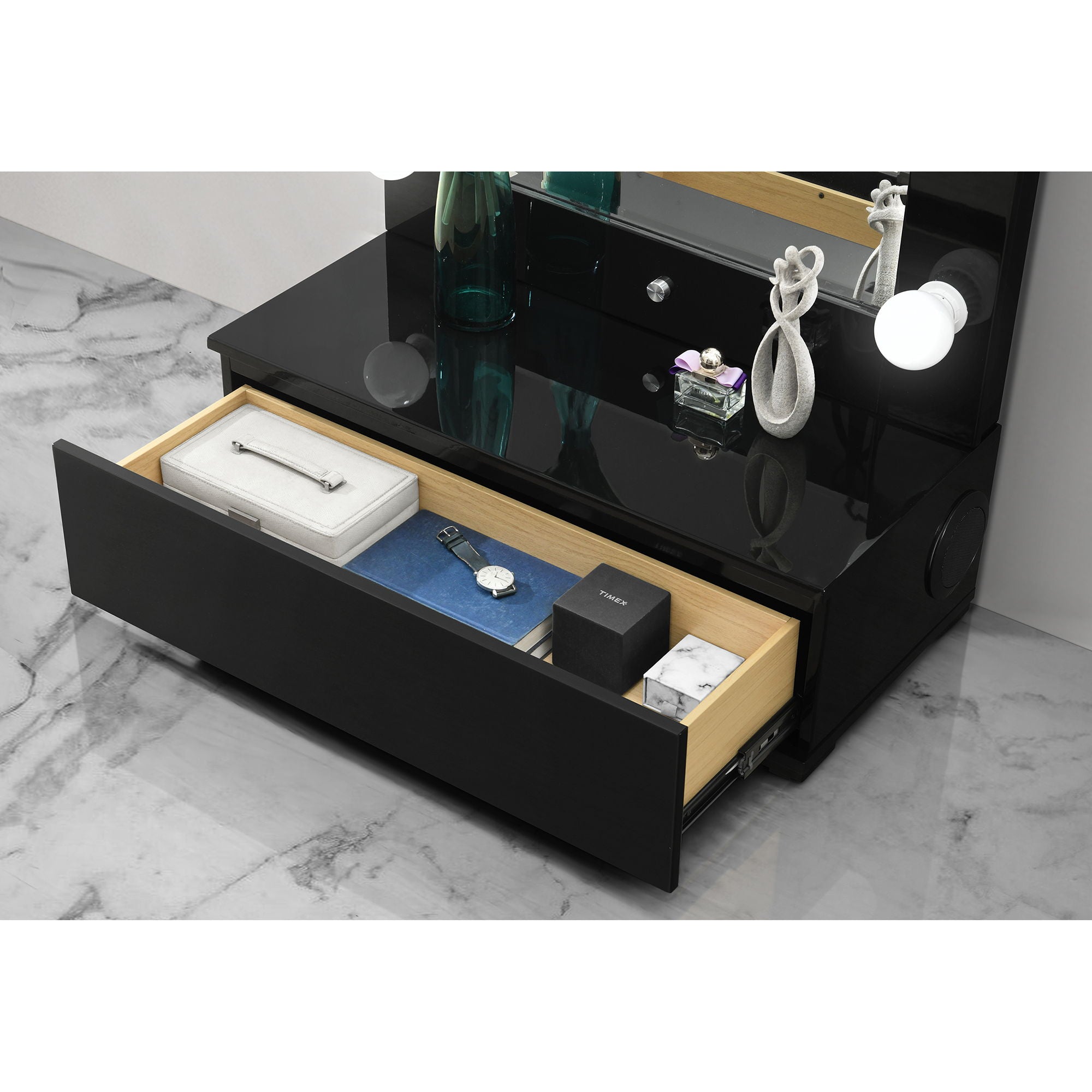Elisa - Narrow Tall Mirror With Speaker And Drawer