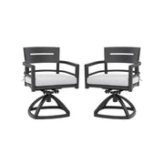 Outdoor Patio Swivel Rocker With Outdoor Grade Sunbrella Fabric Cushions (Set of 2) - Ember Black