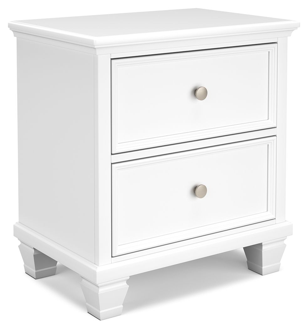 Signature Design by Ashley® Fortman - White - Two Drawer Night Stand | Meri Furniture