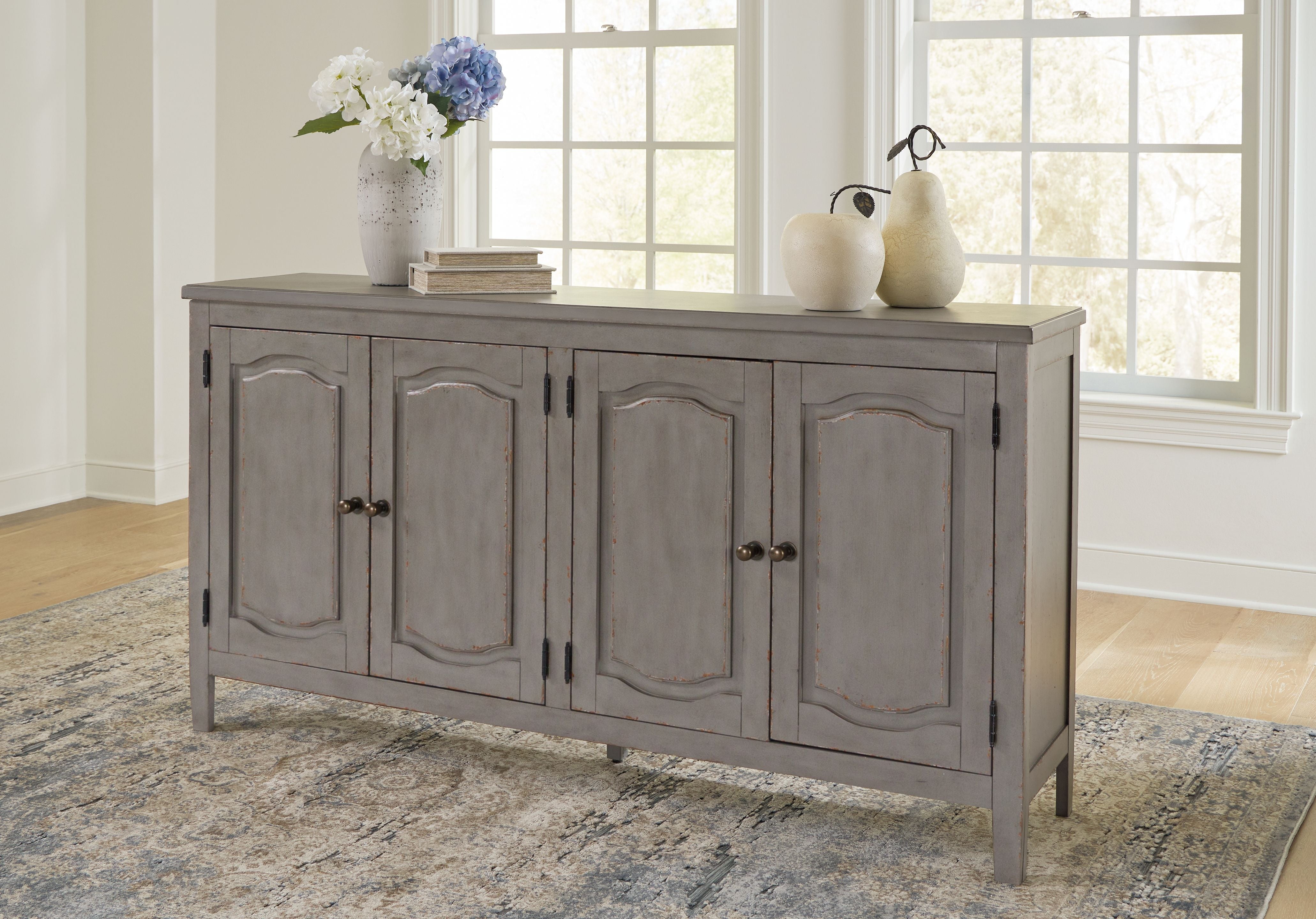 Signature Design by Ashley® Charina - Antique Gray - Accent Cabinet | Meri Furniture