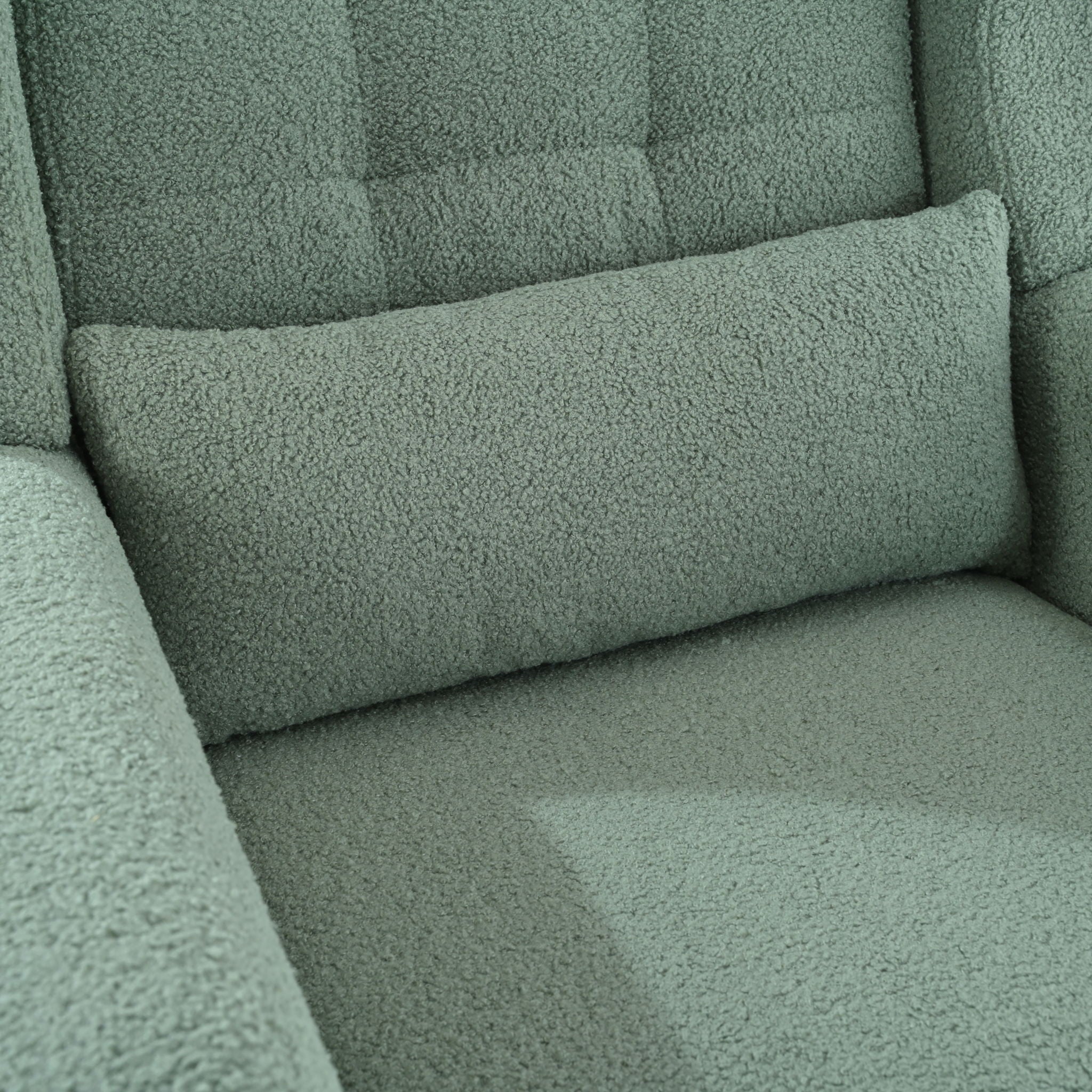 Modern Accent Chair, Teddy Fabric Living Room Chairs Comfy Reading Chair, Mid Century Accent Chair, Lounge Arm Chairs Armchair For Living Room Bedroom - Light Green