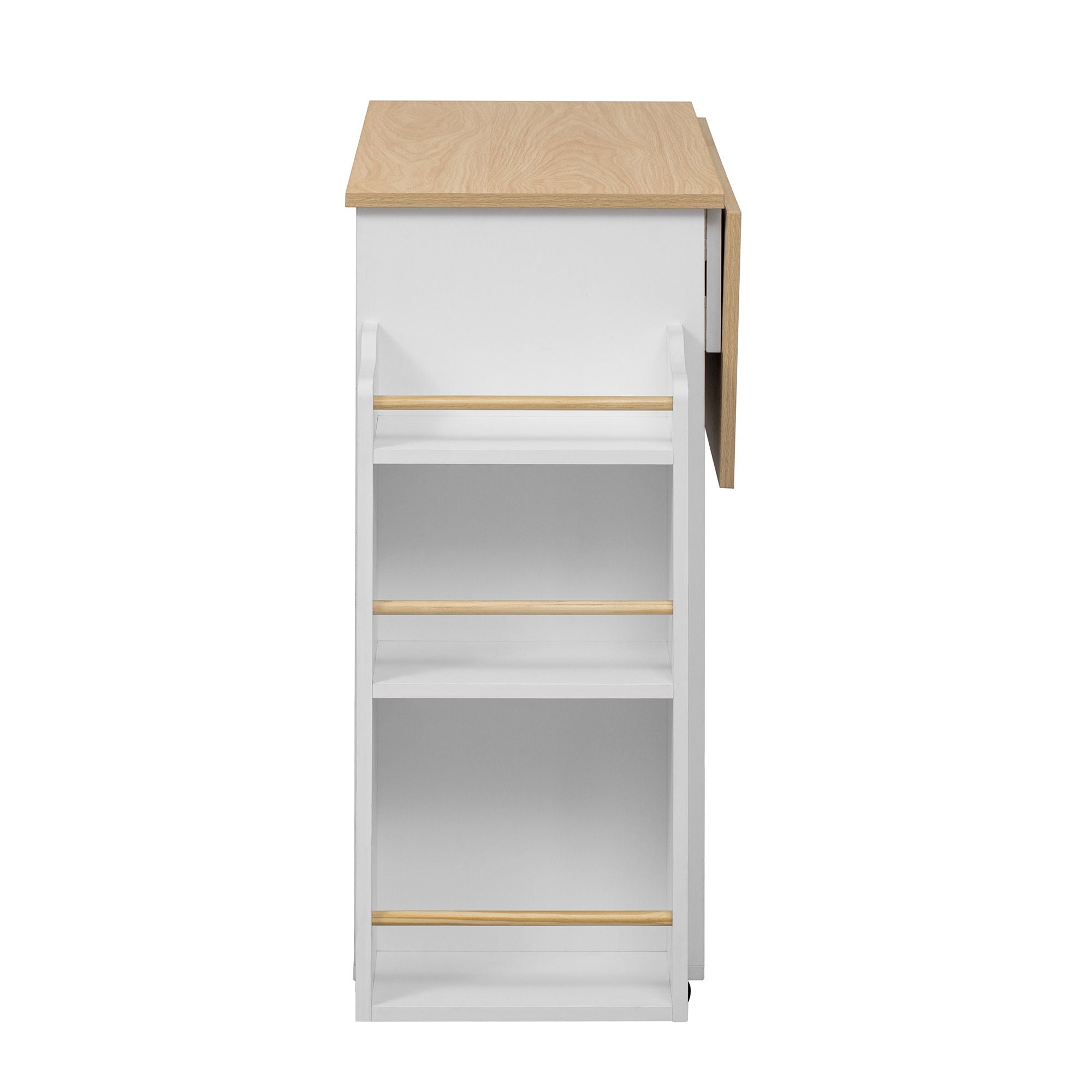 Modern Style 2 In 1 Pet Friendly Dog Crate Kitchen Island End Table Metal Pine - Natural / White