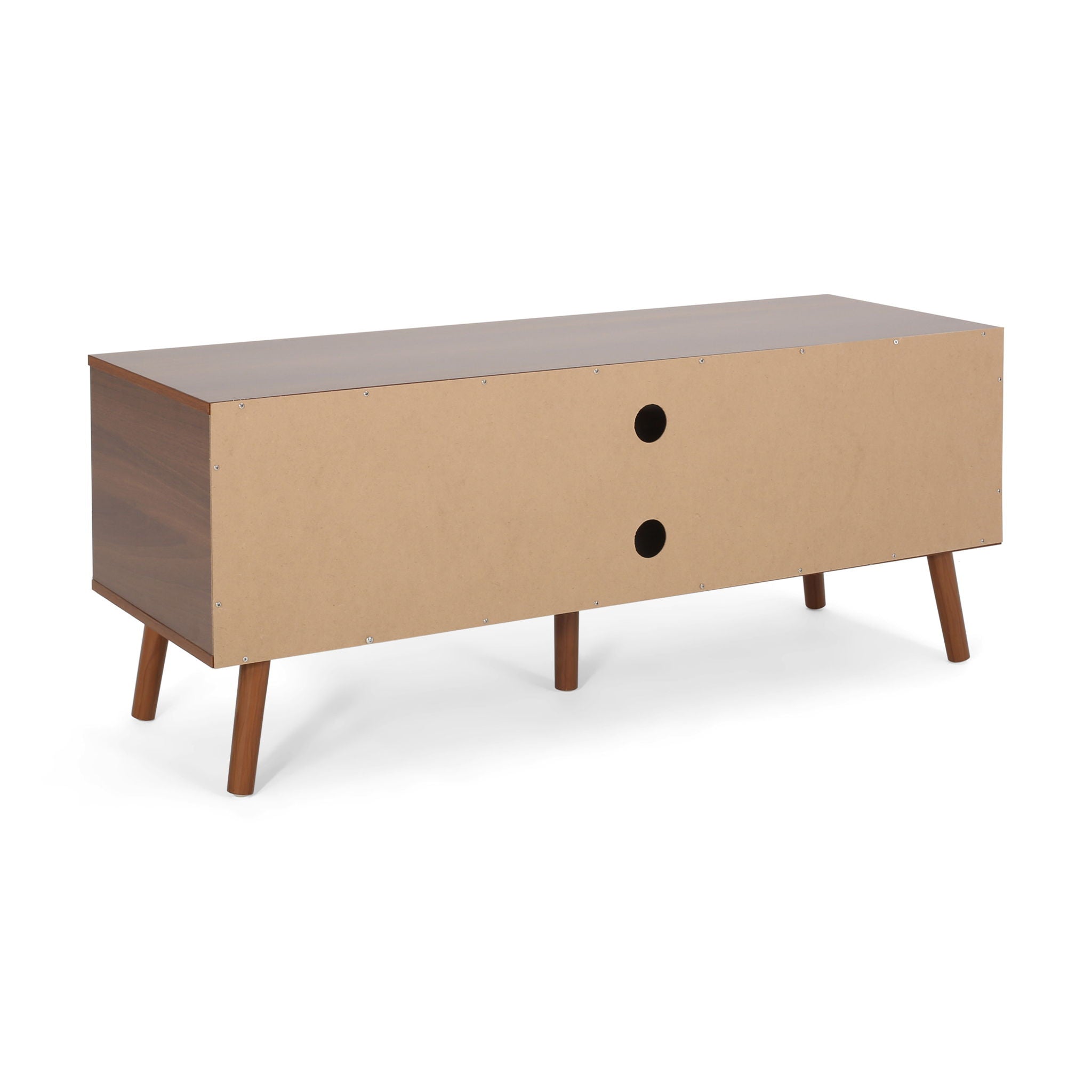 TV Stand With Shelves And Splayed Legs - White / Walnut