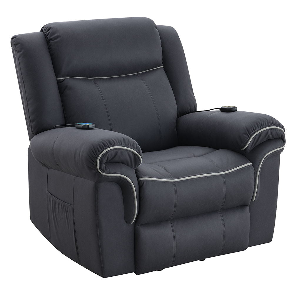 ACME Domana - Power Recliner With Lift & Heating & Massage - Dark Blue Fabric | Meri Furniture