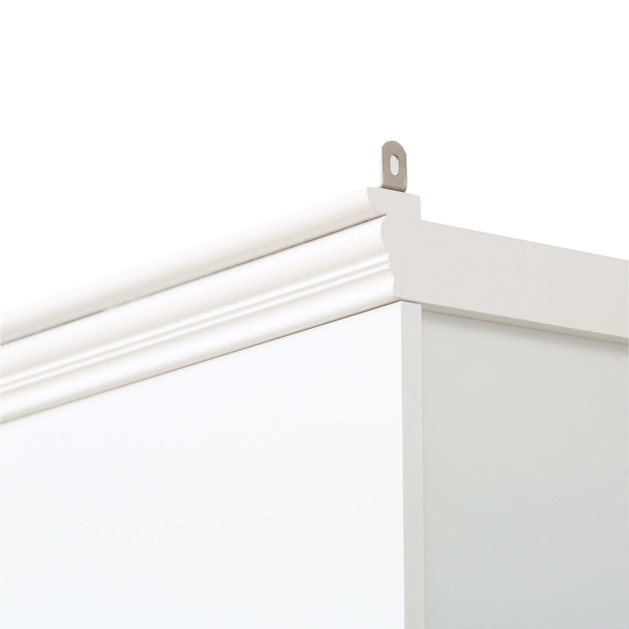 Retro Style Display Bookcase With Adjustable LED Ceiling Light And Tempered Glass Shelves - White