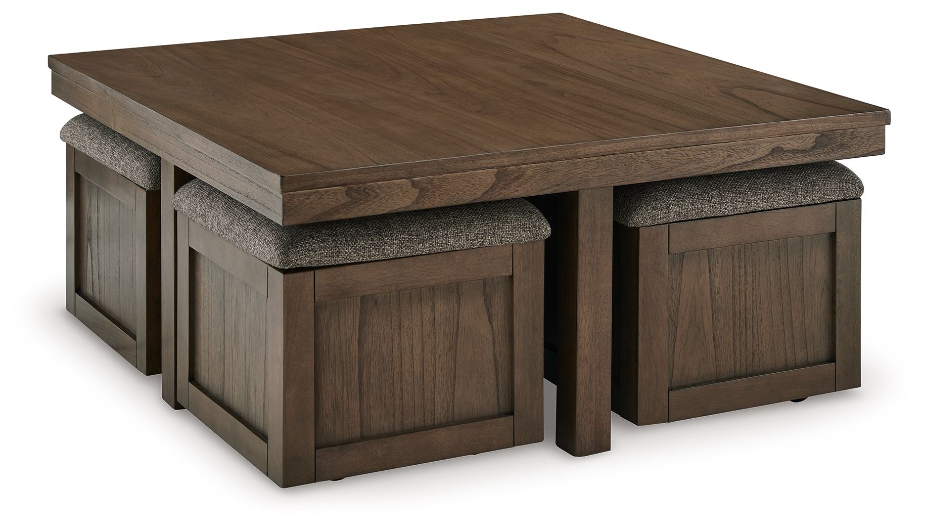 Signature Design by Ashley® Boardernest - Brown - Cocktail Table With 4 Stools (Set of 5) | Meri Furniture