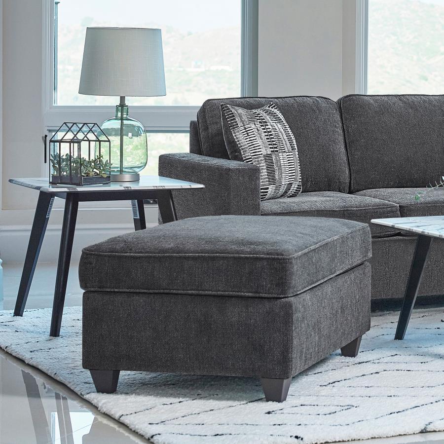 Coaster Fine Furniture Mccord - Rectangular Upholstered Ottoman - Dark Gray | Meri Furniture