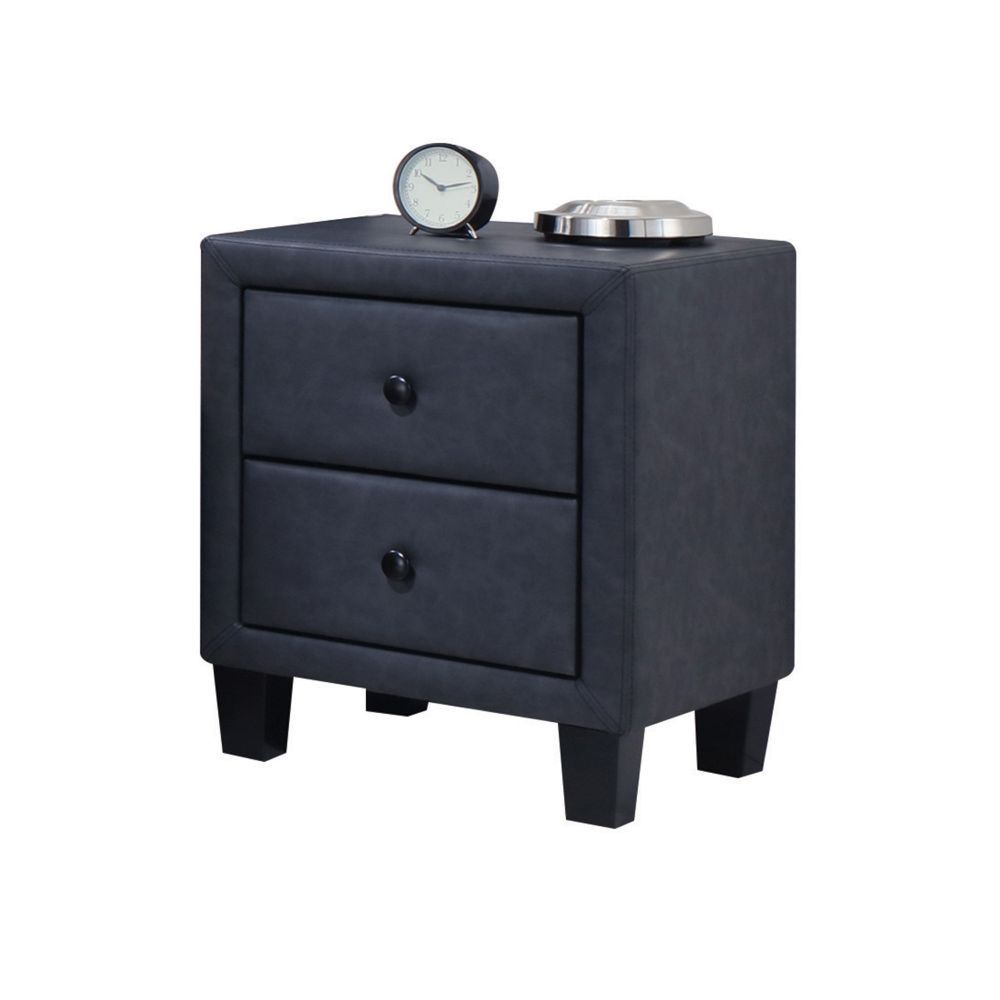 ACME Saveria - Nightstand - 2-Tone Gray PU | Meri Furniture