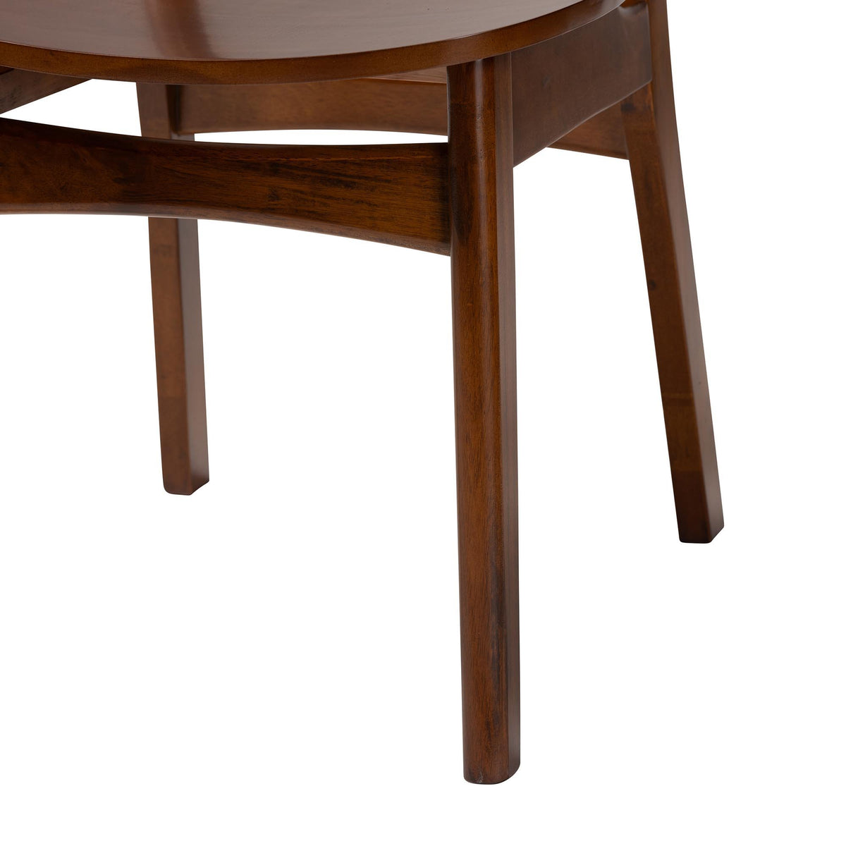 Giuliana Mid-Century Modern Walnut Brown Finished Wood and Woven Rattan 5-Piece Dining Set