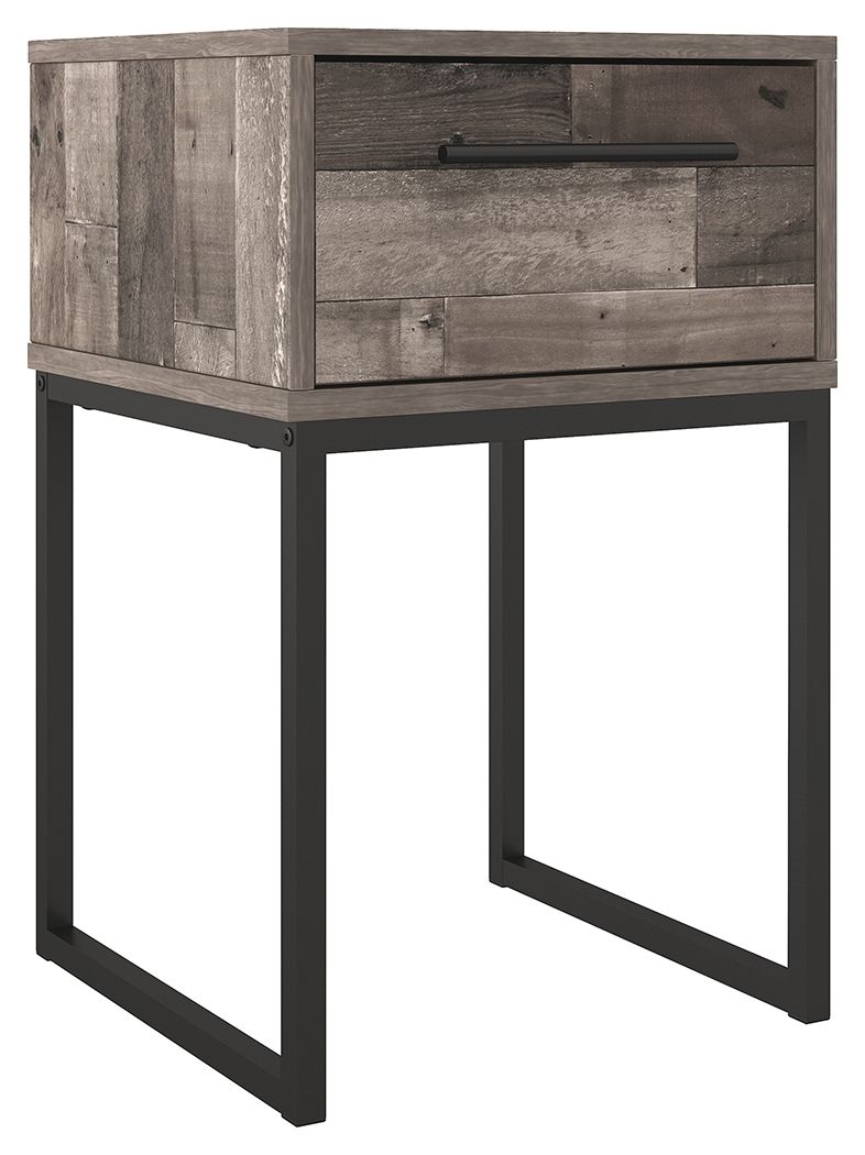 Signature Design by Ashley® Neilsville - Black / Gray - One Drawer Night Stand | Meri Furniture