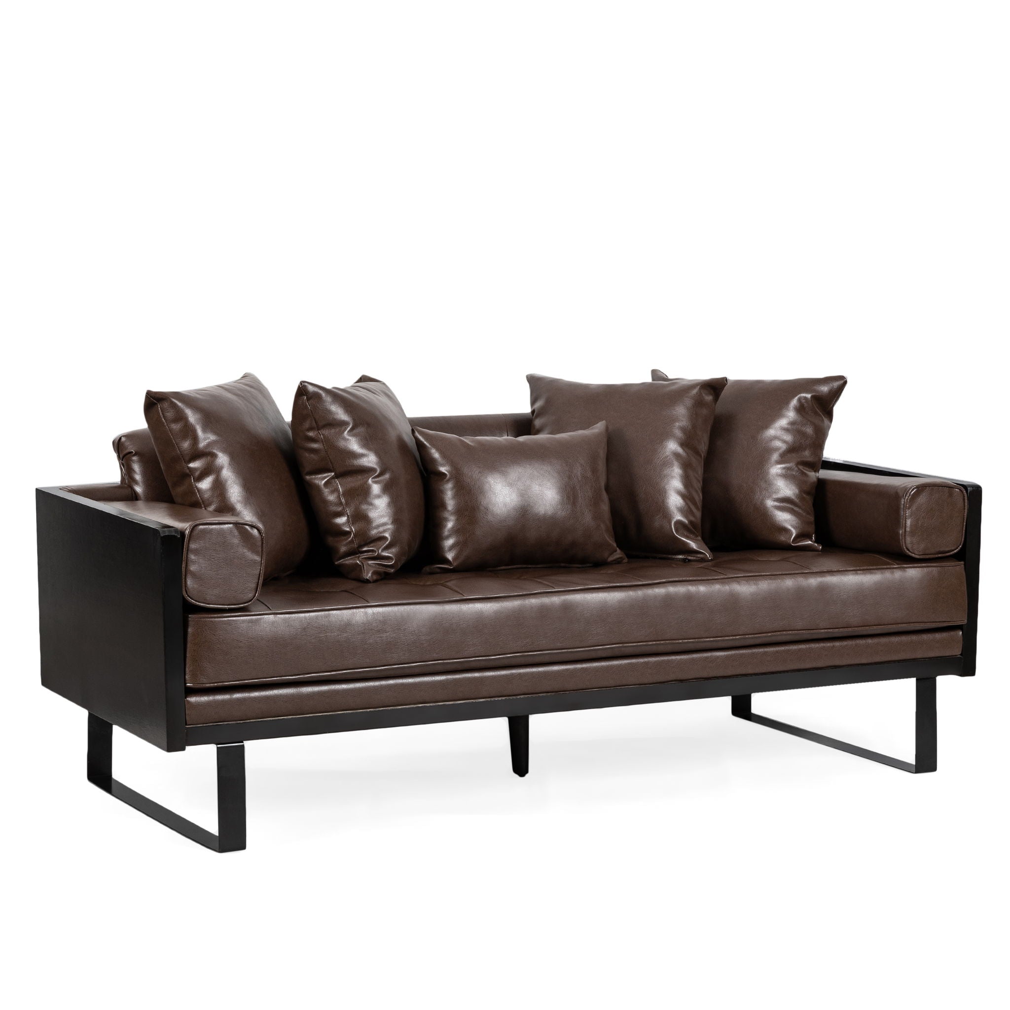 Contemporary Oversized Loveseat With Accent Pillow