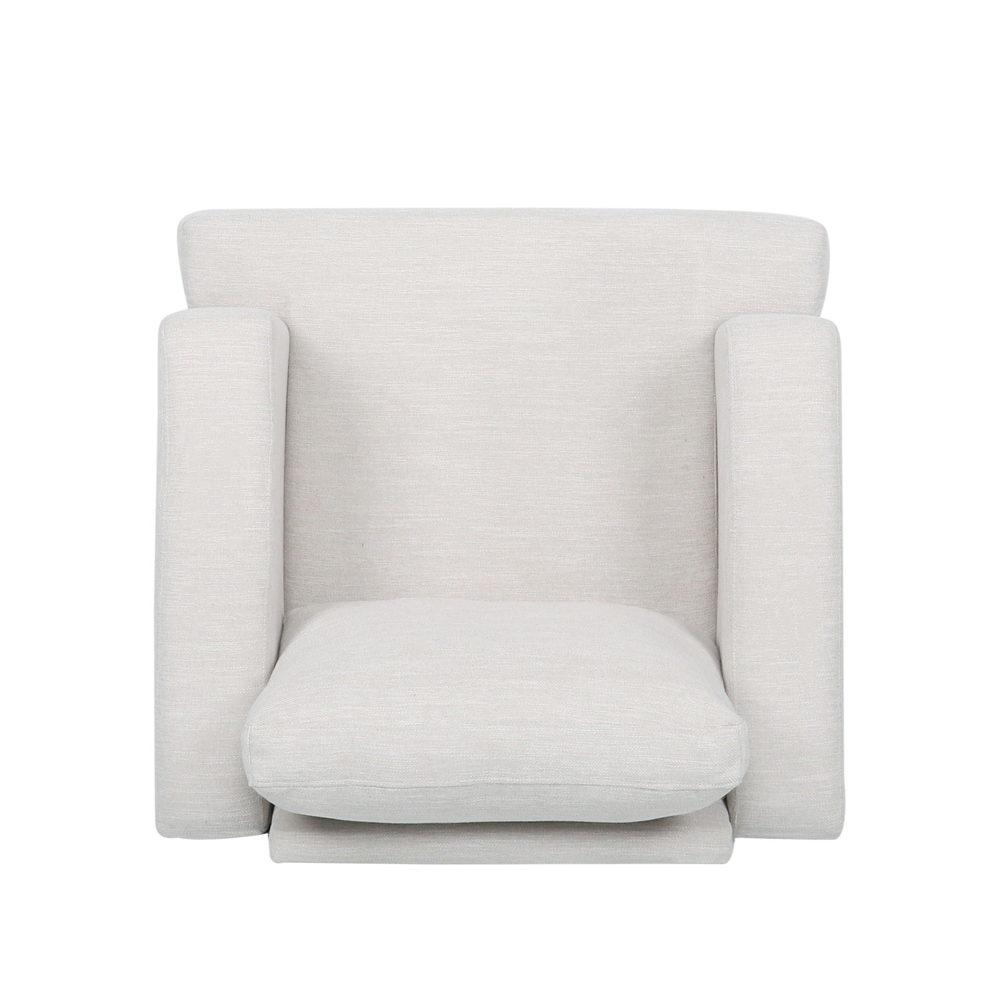 Upholstered Fabric Club Chair With Iron Legs - Beige