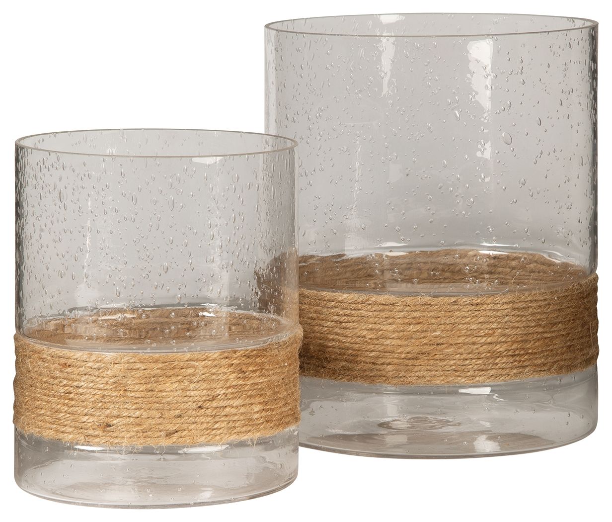 Ashley Furniture Eudocia - Clear - Candle Holder Set (Set of 2) | Meri Furniture