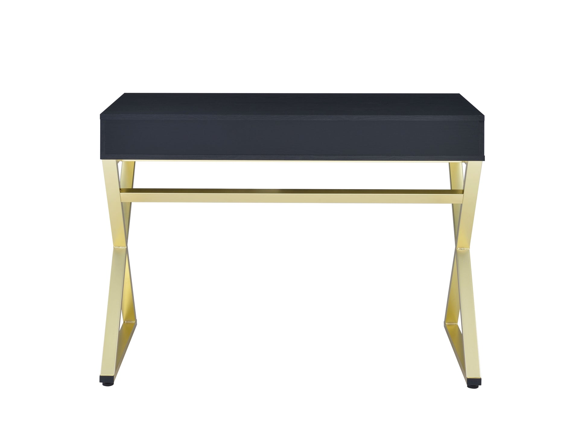ACME Coleen - Vanity Desk - Black & Brass Finish - 31" | Meri Furniture