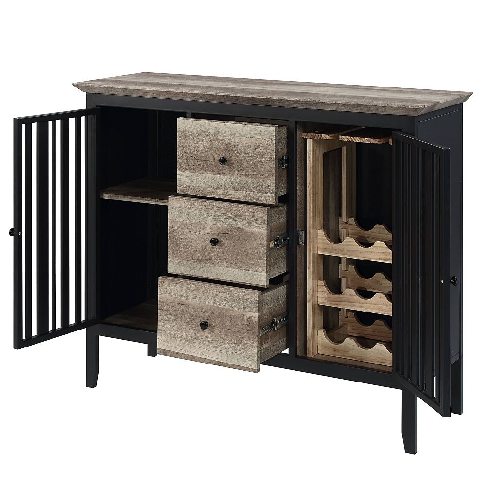 Zudora - Server - Antique Oak & Sandy Black