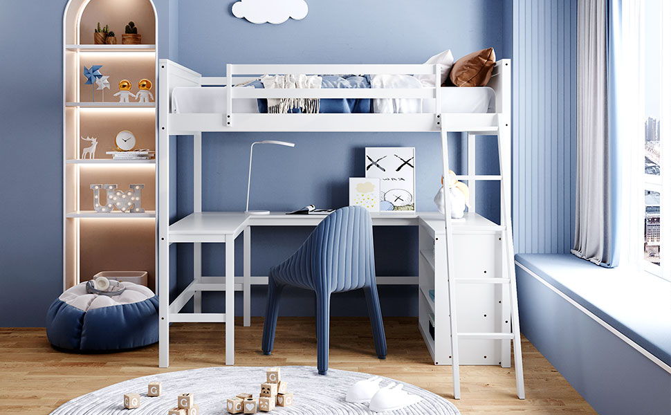 Loft Bed With Shelves With Desk