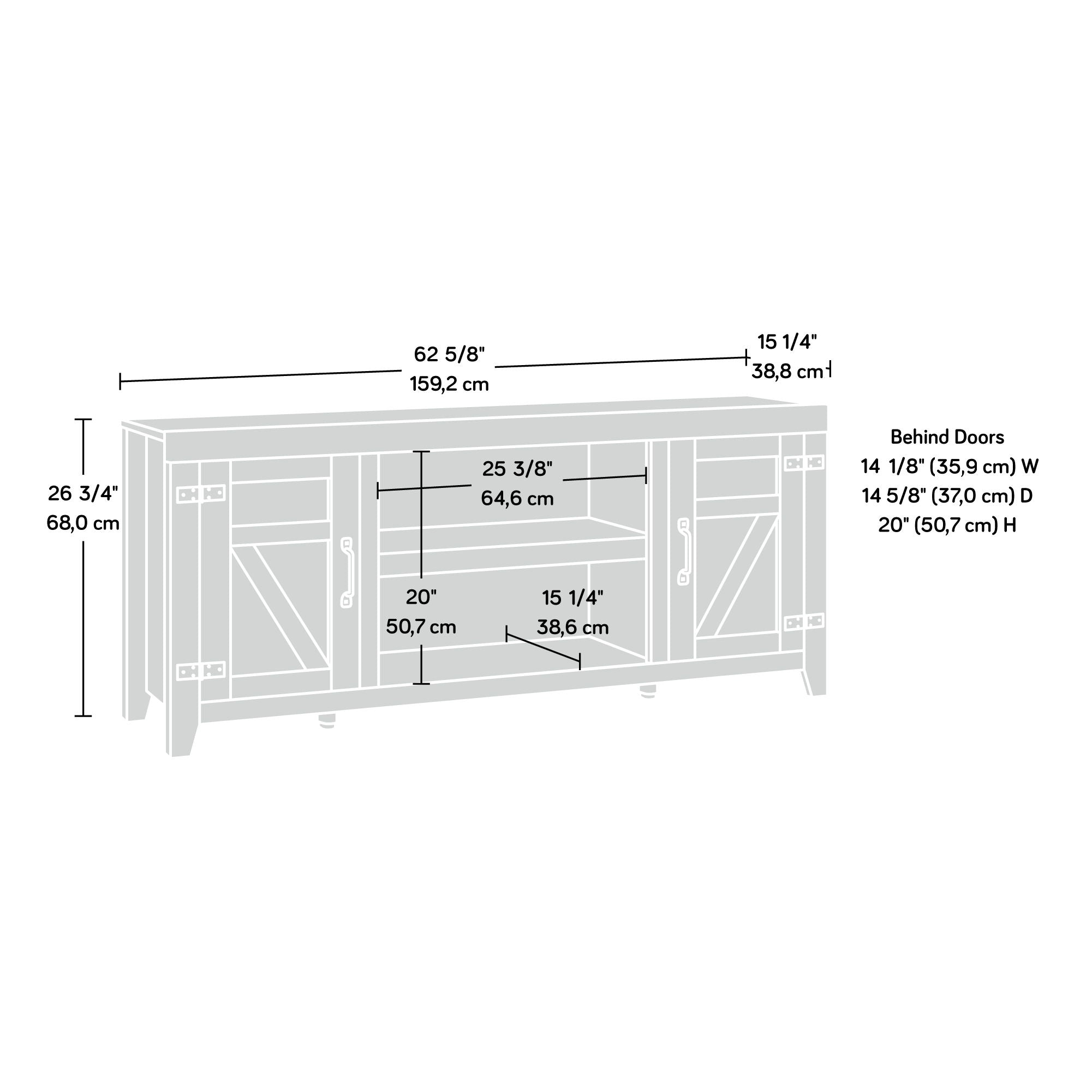 Chalked Chestnut Farmhouse TV Credenza