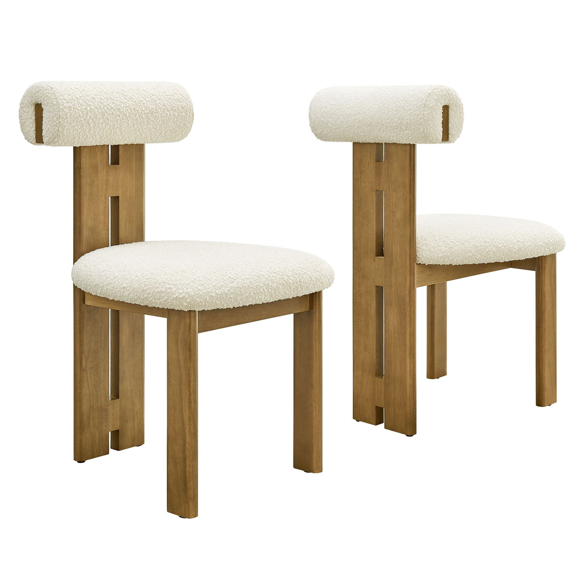 Torian Boucle Fabric Dining Chair Set of 2 by Modway