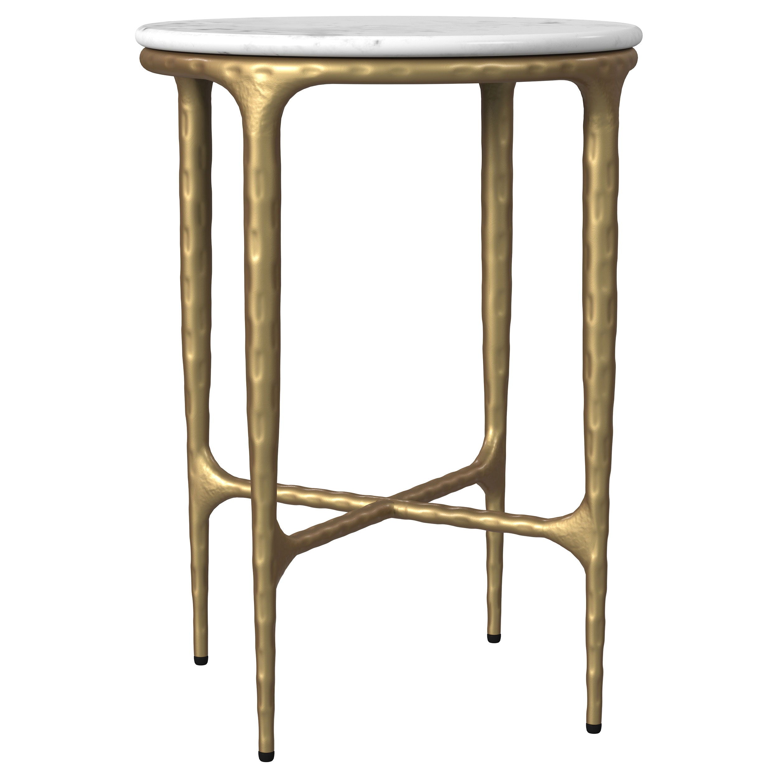 Coaster Fine Furniture Baldwin - Round Marble Top Side Table - White And Gold | Meri Furniture