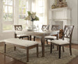 ACME Claudia - Dining Table - White Marble & Salvage Brown | Meri Furniture