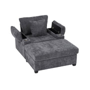 Modern Oversized Chair With Ottoman, Cupholders And USB Charging Ports