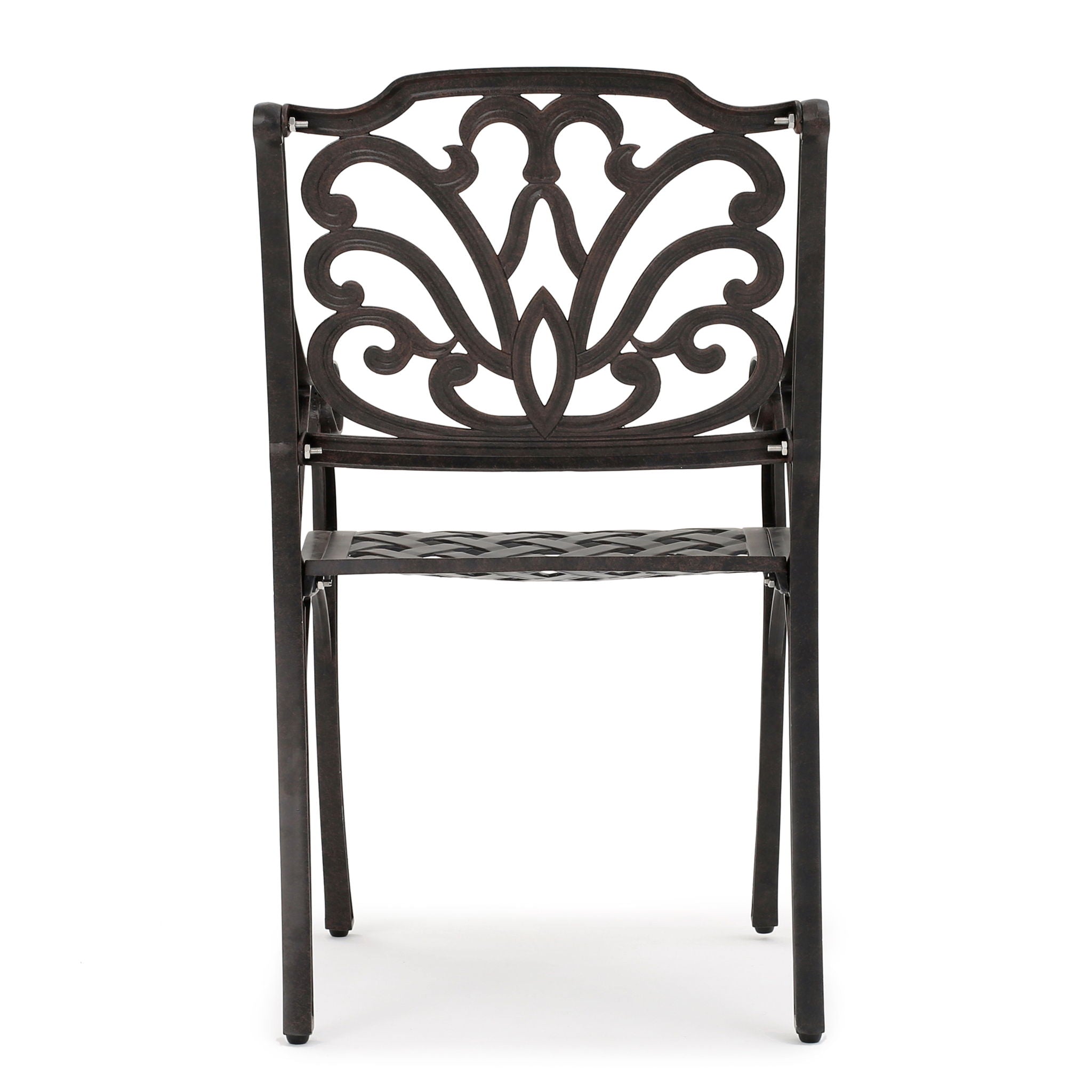 Patio Cast Aluminum Outdoor Dining Chairs (Set of 2) - Bronze