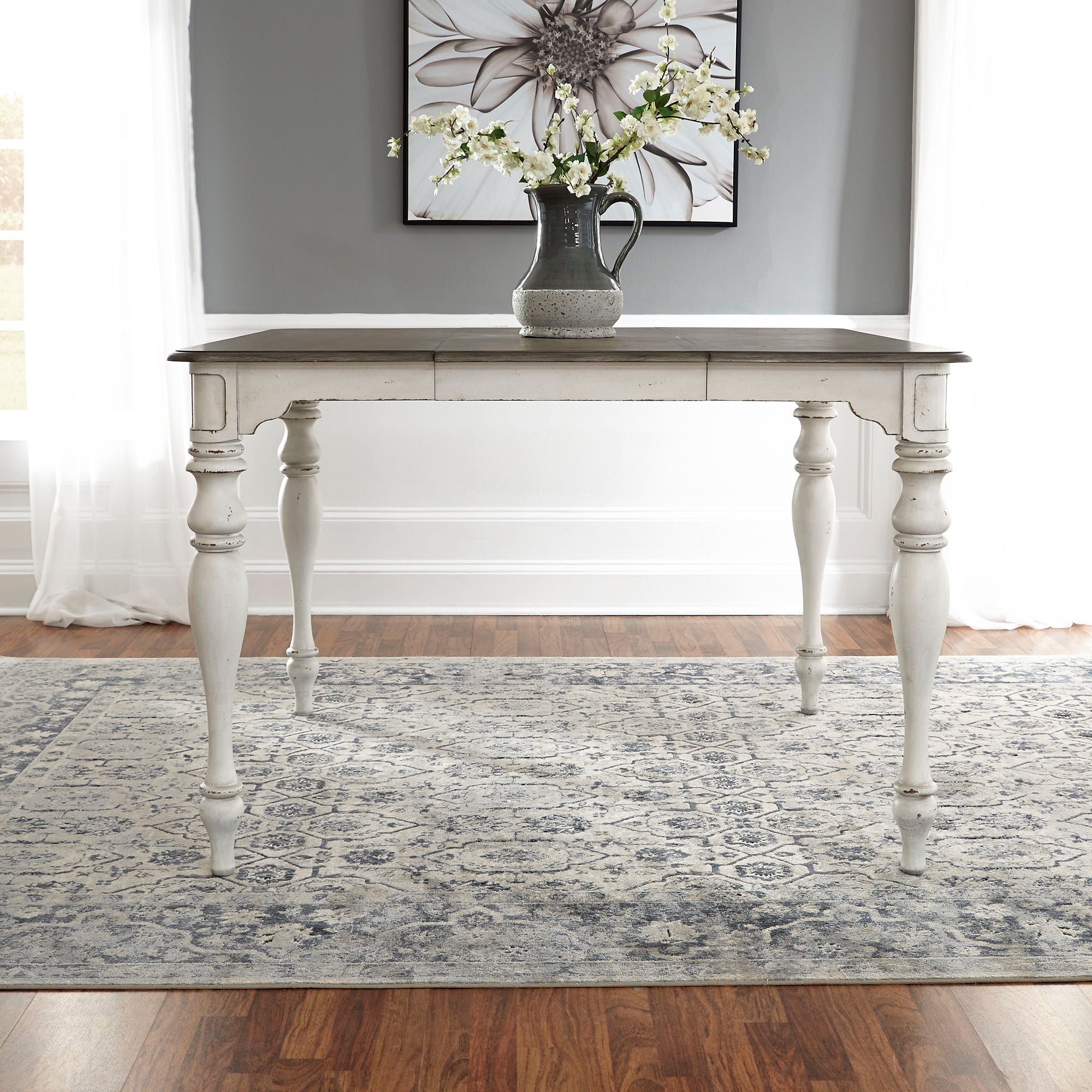 Liberty Furniture Magnolia Manor - Gathering Leg Table - White | Meri Furniture