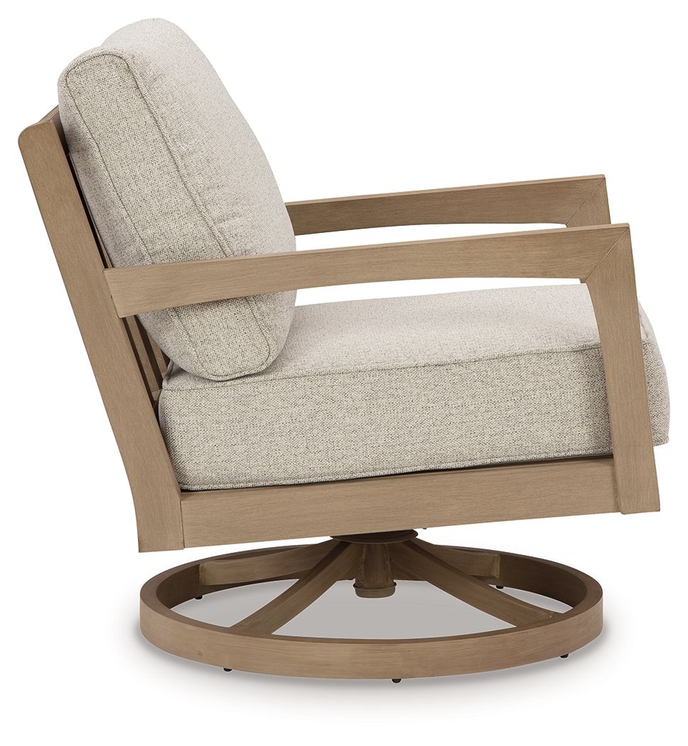 Signature Design by Ashley® Hallow Creek - Driftwood - Swivel Lounge With Cushion | Meri Furniture