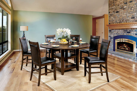 Furniture of America Meagan - Round Counter Height Table - Brown Cherry | Meri Furniture